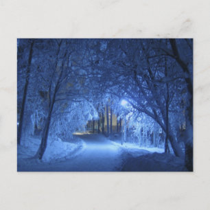 Carte Postale Nuit hivernale neige