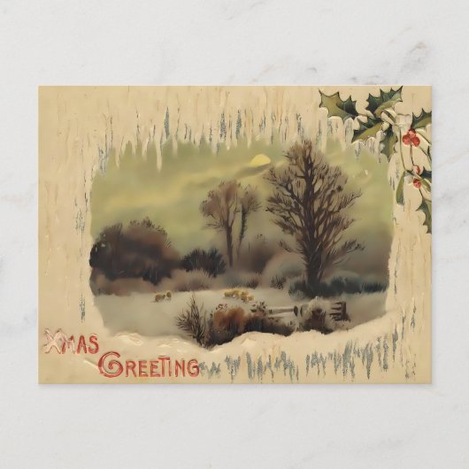 Carte Postale Nuit hivernale victorienne nostalgique (Devant)