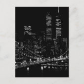 Carte Postale Nuit noire et blanche de New York City (Devant)