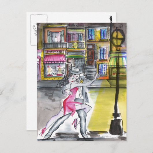 Carte Postale Nuit San Telmo - Tango (Devant / Derrière)