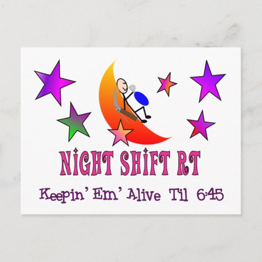 Carte Postale Nuit Shift RT MOON Stick Man (Devant)
