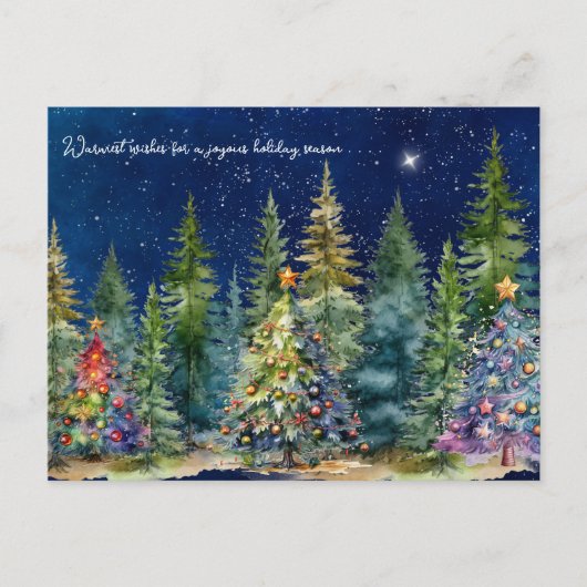 Carte postale Nuit Sky Christmas Tree Forest (Devant)