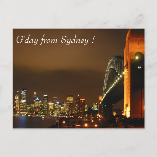 Carte Postale nuit skyline de sydney (Devant)