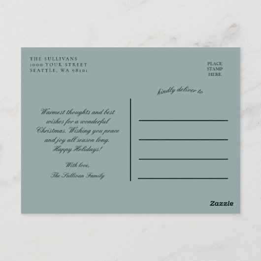 Carte Postale Nuit sombre Moderne Moody Noël Arbre (Dos)