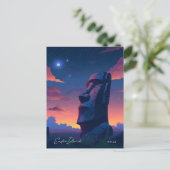 Carte Postale Nuit sur l'île de Pâques Chili Voyage (Debout devant)