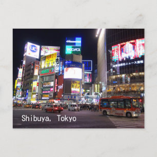 Carte Postale Nuitée de Shibuya City à Tokyo Japon