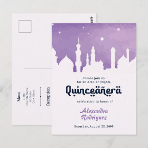 Carte Postale Nuits violettes Arabe Aquarelle Quinceañera