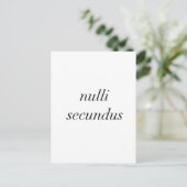 Carte Postale nulli secundus deuxième par aucun (Debout devant)