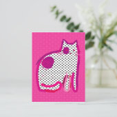 carte postale numérique "chat rose" (Debout devant)
