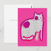 carte postale numérique "chat rose" (Devant / Derrière)