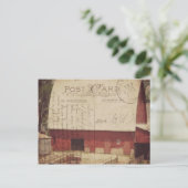 Carte postale numérique de grange rouge (Debout devant)