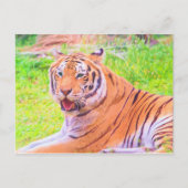 Carte postale numérique de tigre de Sibérie peinte (Devant)