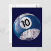 CARTE POSTALE NUMÉRO 10 BILLIARDS BALL - STYLE ÉRODÉE (Devant / Derrière)