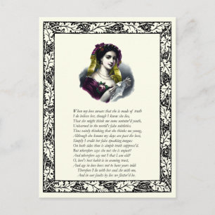 Carte Postale Numéro 138 de Sonnet par William Shakespeare