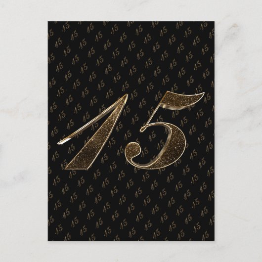 Carte Postale Numéro 15 Filles 15e Quinceanera Mariage d'anniver (Devant)