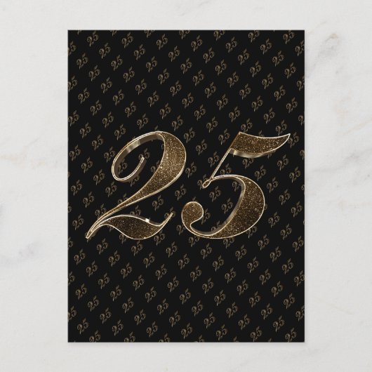 Carte Postale Numéro 25 Black Gold 25e Anniversaire (Devant)