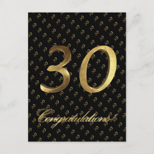 Carte Postale Numéro 30 Black Gold 30e Anniversaire