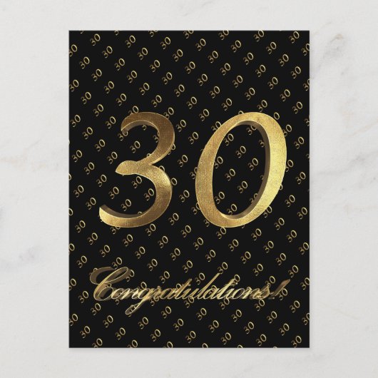 Carte Postale Numéro 30 Black Gold 30e Anniversaire (Devant)