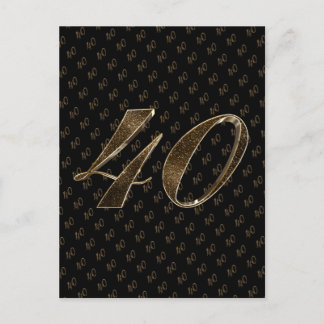 Carte Postale Numéro 40 Black Gold 40e Anniversaire