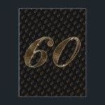 Carte Postale Numéro 60 Black Gold 60th Birthday Diamond Mariage<br><div class="desc">Numéro 60 Black and Gold Parties scintillant Look Typographie 60e anniversaire Anniversaire 60 ans Diamond Mariage Anniversaire,  Elégante carte postale</div>