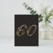 Carte Postale Numéro 60 Black Gold 60th Birthday Diamond Mariage (Debout devant)