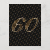 Carte Postale Numéro 60 Black Gold 60th Birthday Diamond Mariage (Devant)