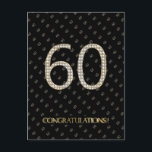 Carte Postale Numéro 60 Black Gold 60th Birthday Diamond Mariage<br><div class="desc">Numéro 60 Black and Gold Look Typographie 60e anniversaire de Mariage 60e anniversaire d'entreprise 60e anniversaire 60e anniversaire Anniversaire de Mariage diamant 60 ans Anniversaire de ,  Élégante typographie Félicitations Carte postale</div>