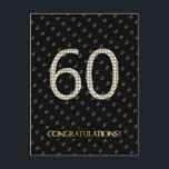 Carte Postale Numéro 60 Black Gold 60th Birthday Diamond Mariage<br><div class="desc">Numéro 60 Black and Gold Look Typographie 60e anniversaire de Mariage 60e anniversaire d'entreprise 60e anniversaire 60e anniversaire Anniversaire de Mariage diamant 60 ans Anniversaire de ,  Élégante typographie Félicitations Carte postale</div>