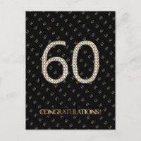 Numéro 60 Black Gold 60th Birthday Diamond Mariage