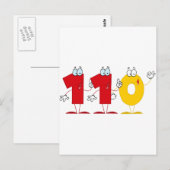Carte Postale Numéro Chanceux 110 (Devant / Derrière)