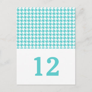 Carte postale Numéro de la table de base turquoise