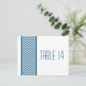 Carte postale Numéro de la table de bordure bleu C (Debout devant)