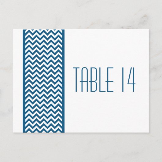 Carte postale Numéro de la table de bordure bleu C (Devant)