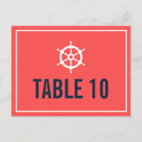 Carte postale Numéro de la table de la marine et d