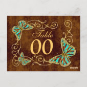 Carte Postale Numéro de la table d'or brun Aqua (Dos)