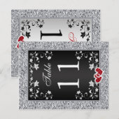 Carte postale Numéro de la table florale gris arge (Devant / Derrière)