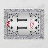 Carte postale Numéro de la table florale gris arge (Dos)