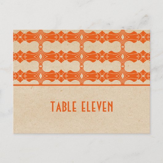 Carte postale Numéro de la table frontière Art déc (Devant)