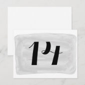 Carte postale Numéro de la table gris aquarelle (Devant / Derrière)