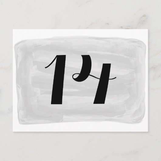 Carte postale Numéro de la table gris aquarelle (Devant)