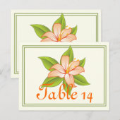 Carte Postale Numéro de la table mariage du lis vert orange (Devant / Derrière)