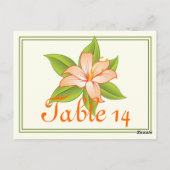 Carte Postale Numéro de la table mariage du lis vert orange (Dos)