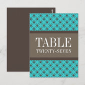 Carte postale Numéro de table Aqua Fancy Lattice (Devant / Derrière)