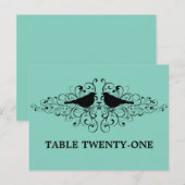 Carte postale Numéro de table Aqua Inséparable (Devant / Derrière)