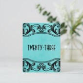 Carte postale Numéro de table Aqua Vintage Swils (Debout devant)