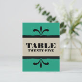 Carte postale Numéro de table Art Déco Design Vert (Debout devant)
