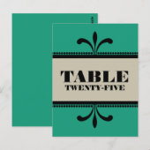 Carte postale Numéro de table Art Déco Design Vert (Devant / Derrière)