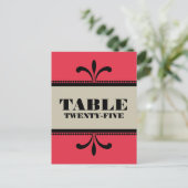 Carte postale Numéro de table Art Déco Fancy Rouge (Debout devant)