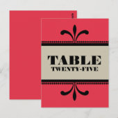 Carte postale Numéro de table Art Déco Fancy Rouge (Devant / Derrière)