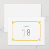 Carte postale Numéro de table chic Jaune Déco (Devant / Derrière)